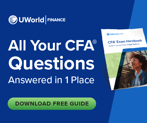 'All Your CFA Questions Answered in 1 Place – Download Your Guide,' offering a comprehensive guide to address all CFA-related questions.